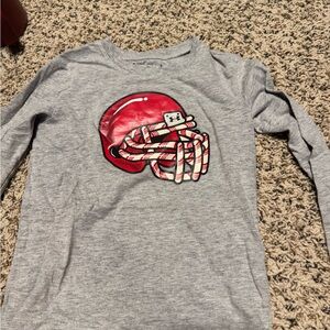 Under Armour Gray Long Sleeve Shirt with Red candy cane  Helmet Design
